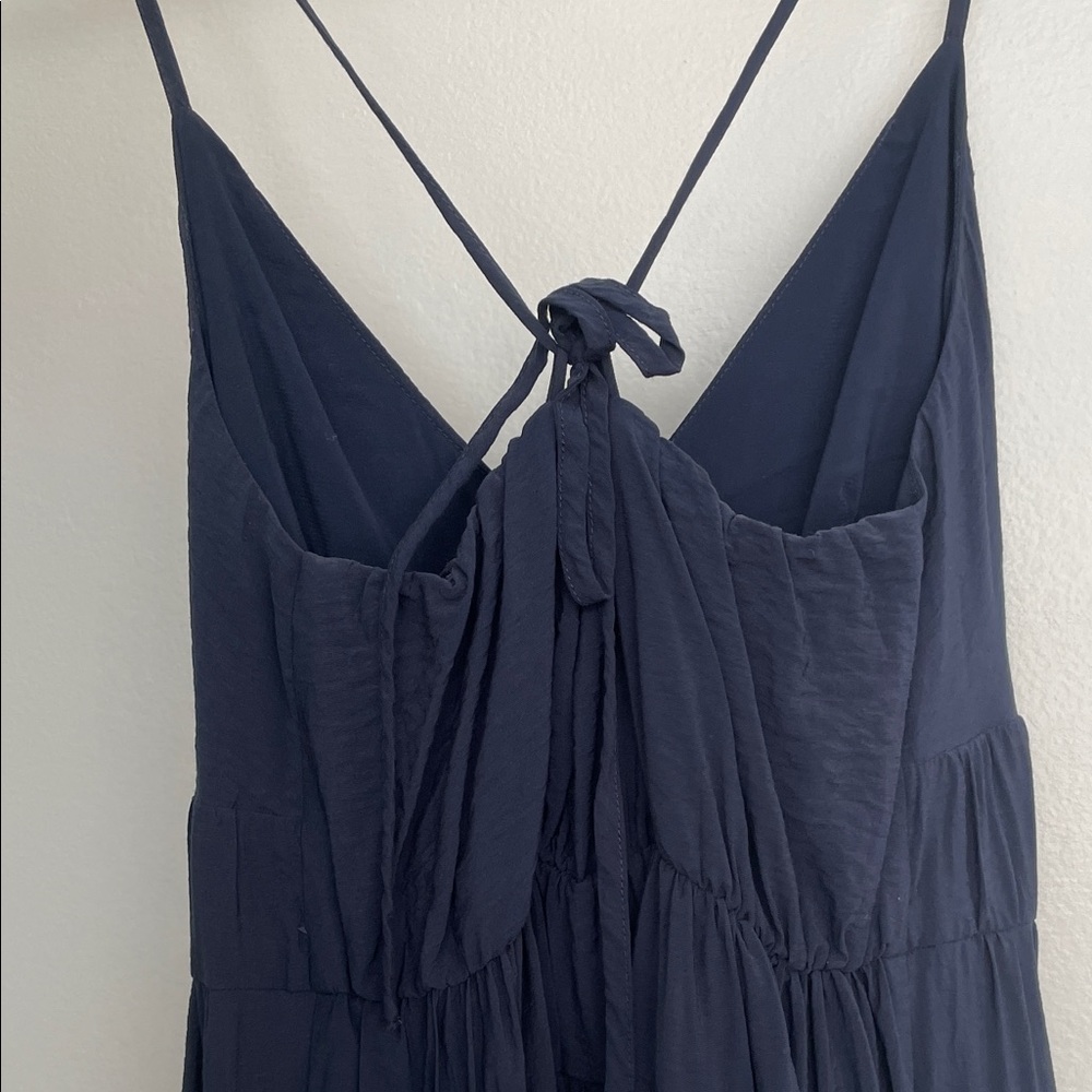 Abercrombie & Fitch Navy Tiered Spaghetti-Strap Maxi Dress - Picture 3 of 3